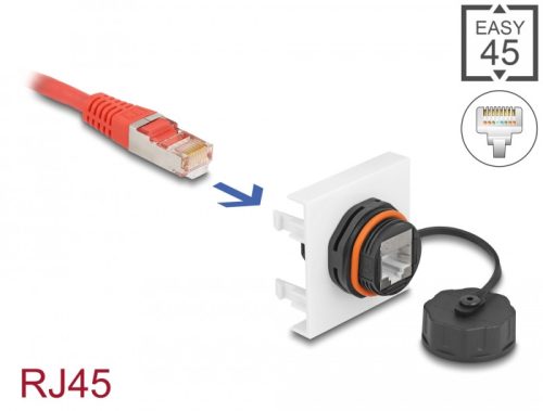 Delock Easy 45 Modul Network RJ45 Cat.6A, 45 x 45 mm