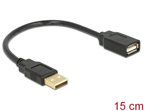 Delock USB 2.0 A-A 15cm apa-anya hosszabbítókábel