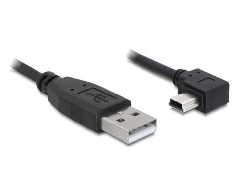 Delock USB 2.0-A apa - USB mini-B 5 tűs  hajlított apa átalakító kábel, 2m