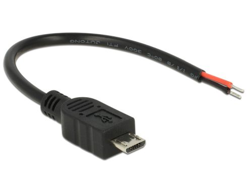 Delock kábel USB 2.0 Micro-B apa > 2 x nyitott vezetékű 10 cm Raspberry Pi