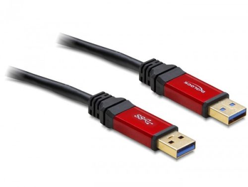 Delock USB 3.0-A apa / apa kábel, 2 m prémium kábel