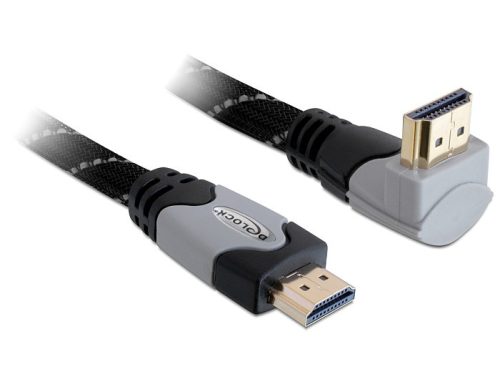 Delock High Speed HDMI-kábel típusú Ethernet   HDMI A dugós > HDMI A dugós derékszögű 4K 2 m