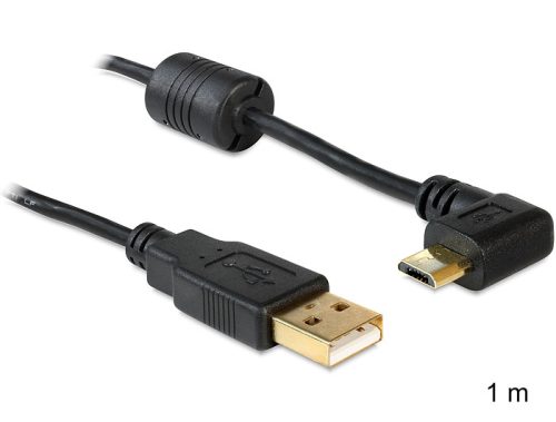 Delock USB-A apa > USB micro-B apa kábel, 90 -ban forgatott bal/jobb