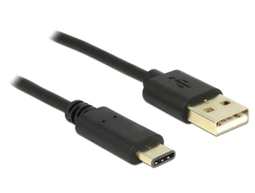 Delock USB 2.0-s kábel A-típusú csatlakozódugóval > USB Type-C 2.0 csatlakozódugóval, 2,0 m, fekete