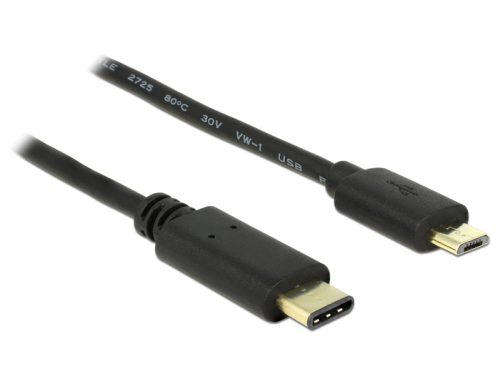 Delock Kábel USB Type-C  2.0 dugó > USB 2.0 Micro-B típusú dugó 2,0 m fekete