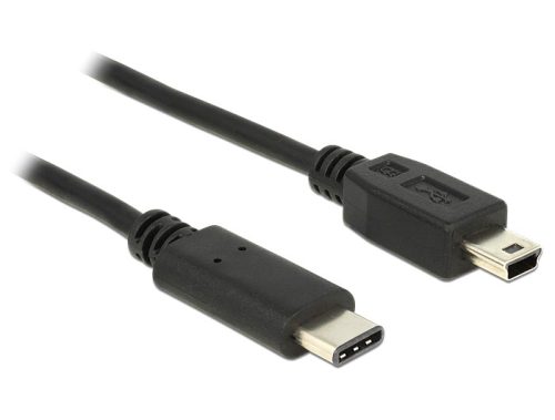 Delock Kábel USB Type-C  2.0 dugó > USB 2.0 Mini-B típusú dugó 0,5 m fekete