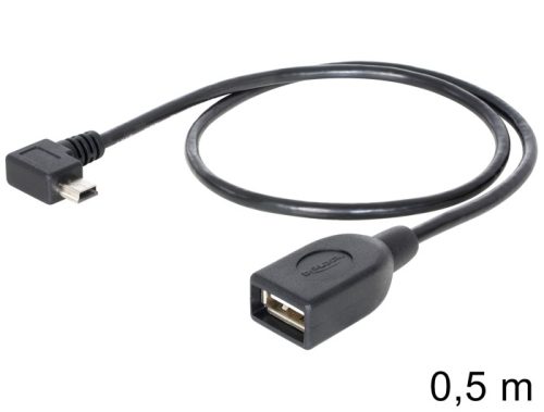 Delock USB mini apa forgatott > USB 2.0-A anya OTG kábel, 50 cm