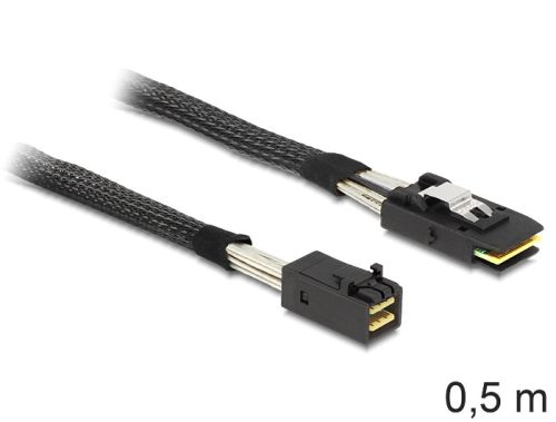 Delock Mini SAS HD x 4 SFF 8643 apa > Mini SAS x 4 36 Pin SFF 8087 apa kábel, 0,5 m