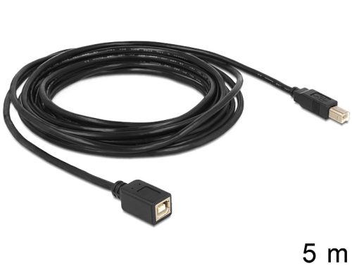 Delock USB 2.0 B apa > B anya hosszabbító kábel, 5 m