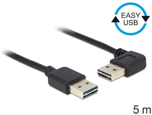 Delock EASY-USB 2.0-A apa > apa kábel, 90 -ban forgatott, 5 m