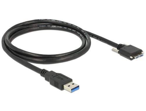 Delock Kábel USB 3.0 A típusú dugó > USB 3.0 Micro-B típusú dugó csavarokkal ellátott 1 m