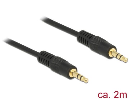 Delock Stereo Jack kábel 3.5 mm 3 pin apa > apa 2 m fekete