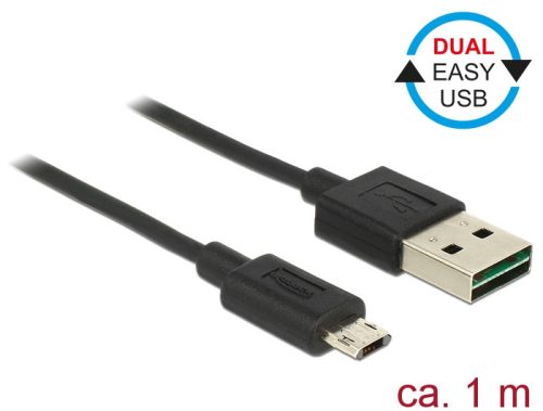 Delock Kábel, EASY-USB 2.0-s A-típusú csatlakozódugó > EASY-USB 2.0-s Micro-B típusú csatlakozódugó,