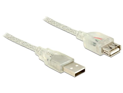 Delock USB 2.0-s bővítőkábel A-típusú csatlakozódugóval > USB 2.0-s, A-típusú csatlakozóhüvellyel 1m