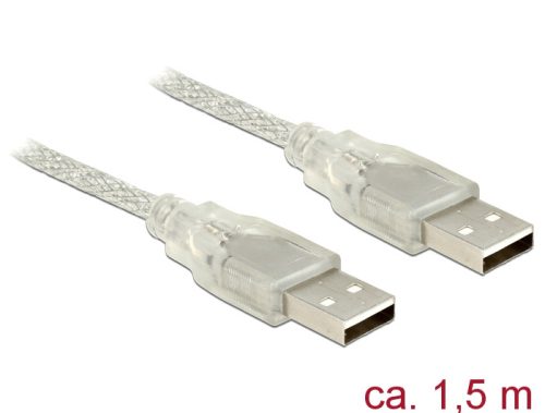 Delock USB 2.0-s kábel A-típusú csatlakozódugóval > USB 2.0-s, A-típusú csatlakozódugóval, 1,5 m, át