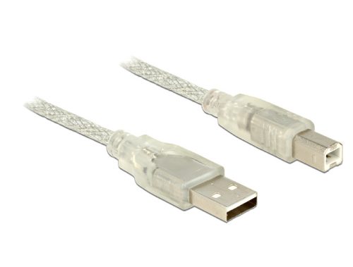 Delock USB 2.0-s kábel A-típusú csatlakozódugóval > USB 2.0-s, B-típusú csatlakozódugóval 5 m