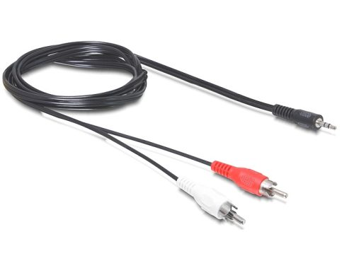 Delock kábel, audio DC jack 3.5 mm apa > 2 x RCA apa, 5 m