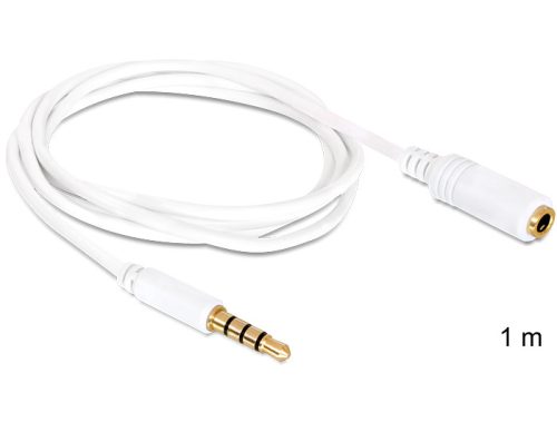 Delock audio sztereo Jack 3.5 mm apa / anya iPho 4 pin kábel, 1 m