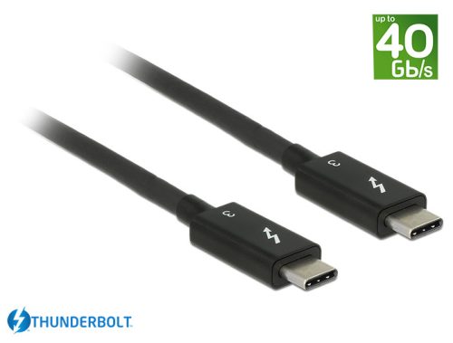 Delock Thunderbolt 3 (40 Gb/s) USB-C kábel, csatlakozódugó > csatlakozódugó, passzív, 0,5 m, 5 A,