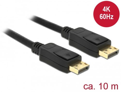 Delock Kábel Displayport 1.2 dugó > Displayport dugó 4K 60 Hz 10 m