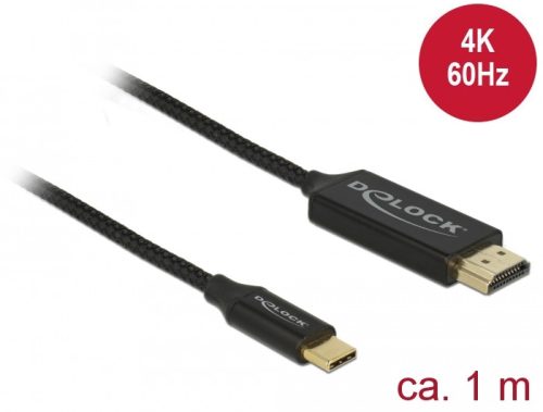 Delock USB Type-C koax kábel HDMI-hoz (DP Alt Mode) 4K 60 Hz 1 m