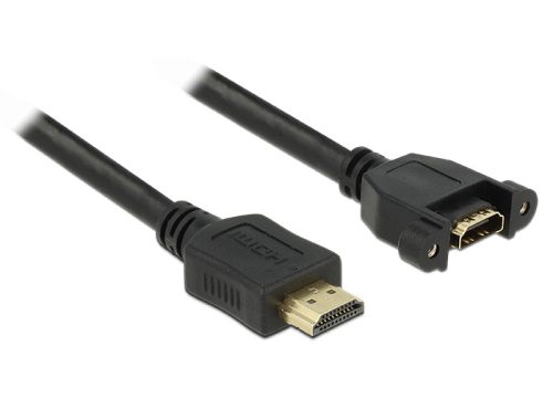 Delock kábel HDMI A apa > HDMI A anya panelrögzítés 1 m