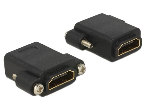 Delock Adapter Gyors-sebességű HDMI anya > HDMI anya rögzítővel