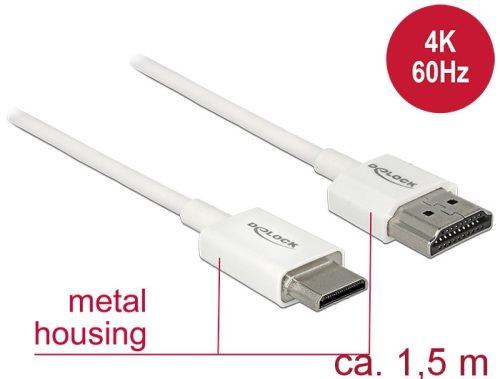 Delock Kábel Nagysebességű HDMI Ethernettel - HDMI-A-csatlakozódugó > HDMI Mini-C-csatlakozódugó, 3D