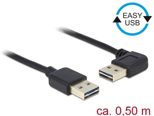 Delock Kábel, EASY-USB 2.0-s A- típusú csatlakozódugó > EASY-USB 2.0-s-A-típusú csatlakozódugó, ível