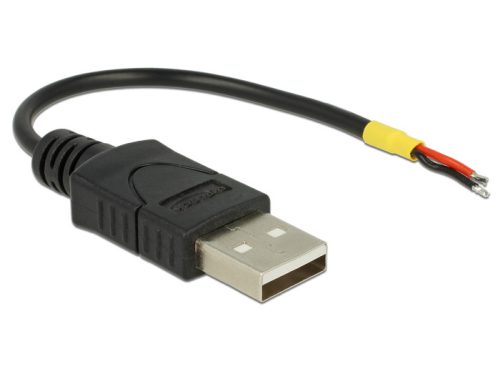 Delock Kábel USB 2.0 A-típusú csatlakozódugóval > 2 db nyitott vezetékkel, 10 cm Raspberry Pi