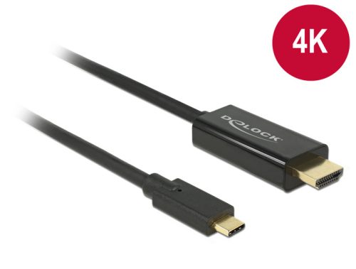 Delock Kábel USB Type-C csatlakozó > HDMI csatlakozó (DP váltakozó mód) 4K 30 Hz, 2m fekete