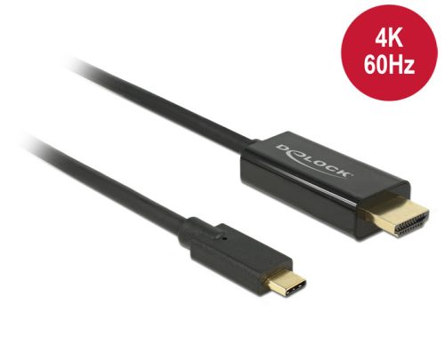 Delock Kábel USB Type-C csatlakozódugóval > HDMI csatlakozódugóval (DP váltakozó mód) 4K 60 Hz, 1 m