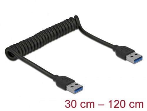 Delock USB 3.0 csavart kábel A-típusú apa - A-típusú apa csatlakozóval