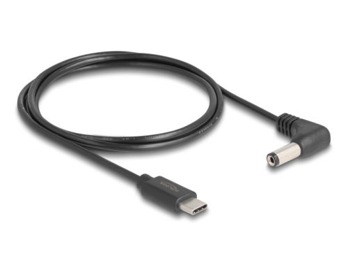 Delock USB Type-C  tápkábel - DC 5,5 x 2,1 mm méretű apa hajlított 1,5 m