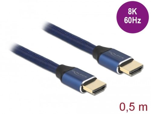 Delock Ultra nagy sebességű HDMI kábel 48 Gbps 8K 60 Hz kék 0,5 m tanúsítvánnyal