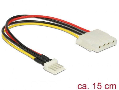 Delock Tápkábel, 4 tűs Floppy-csatlakozódugó > 4 tűs Molex-csatlakozóhüvely, 15 cm