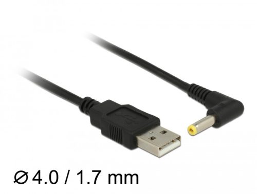 Delock USB tápkábel > DC 4,0 x 1,7 mm apa 90  1,5 m hosszú