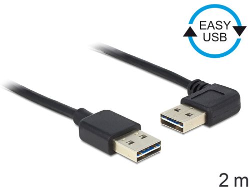 Delock Kábel, EASY-USB 2.0-s A- típusú csatlakozódugó > EASY-USB 2.0-s-A-típusú csatlakozódugó, ível