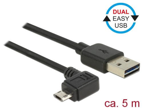 Delock Kábel, EASY-USB 2.0-s A-típusú csatlakozódugó > EASY-USB 2.0-s Micro-B típusú csatlakozódugó,