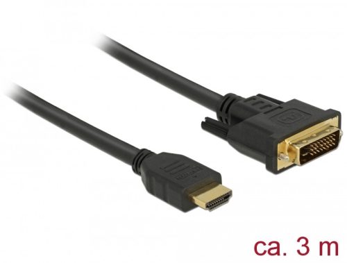 Delock HDMI - DVI 24+1 kétirányú kábel 3 m