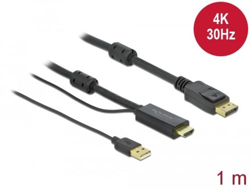 Delock HDMI    DisplayPort-kábel 4K 30 Hz 1 m