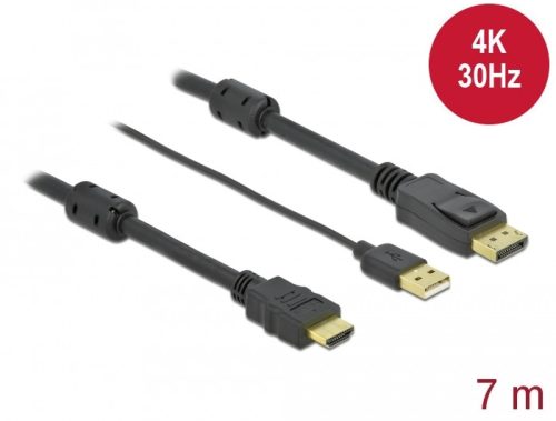 Delock HDMI    DisplayPort-kábel 4K 30 Hz 7 m