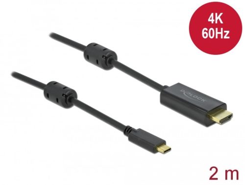 Delock Aktív USB Type-C  - HDMI kábel (DP Alt Mode) 4K 60 Hz 2 méter hosszú