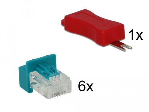 Delock 6 db-os RJ45 apa Secure Clip készlet