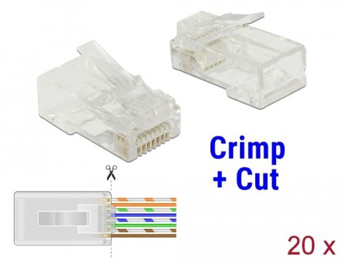 Delock RJ45  apa Cat.6 UTP 20 darab,  krimpel és vág típus