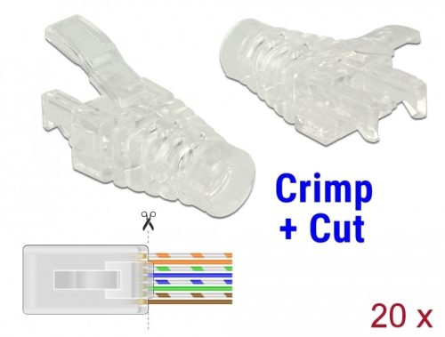 Delock Feszültség csökkentő keret RJ45 krimpel és vág típusú apához 20 darab