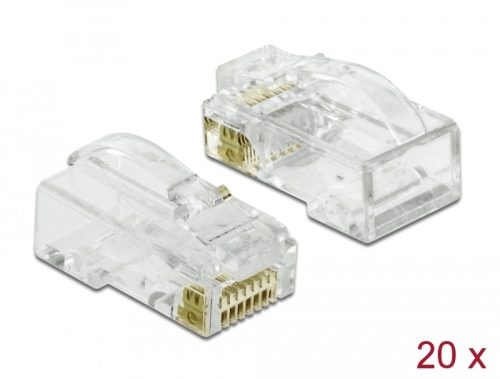 Delock RJ45 nyomó+vágó+hajlító apa Cat.6 UTP 20 db.