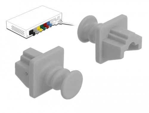 Delock Porvédő az RJ45 hüvely, 10 darab szürke