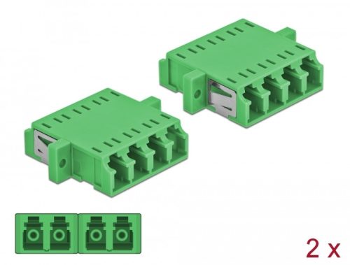 Delock LC optikai szálas csatlakozó Quad anya - LC Quad anya, egymódosú 2 db. Zöld