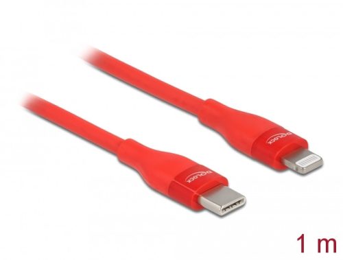 Delock Adat- és töltőkábel USB Type-C  - Lightning  iPhone , iPad  és iPod  készülékhez piros 1 m MF